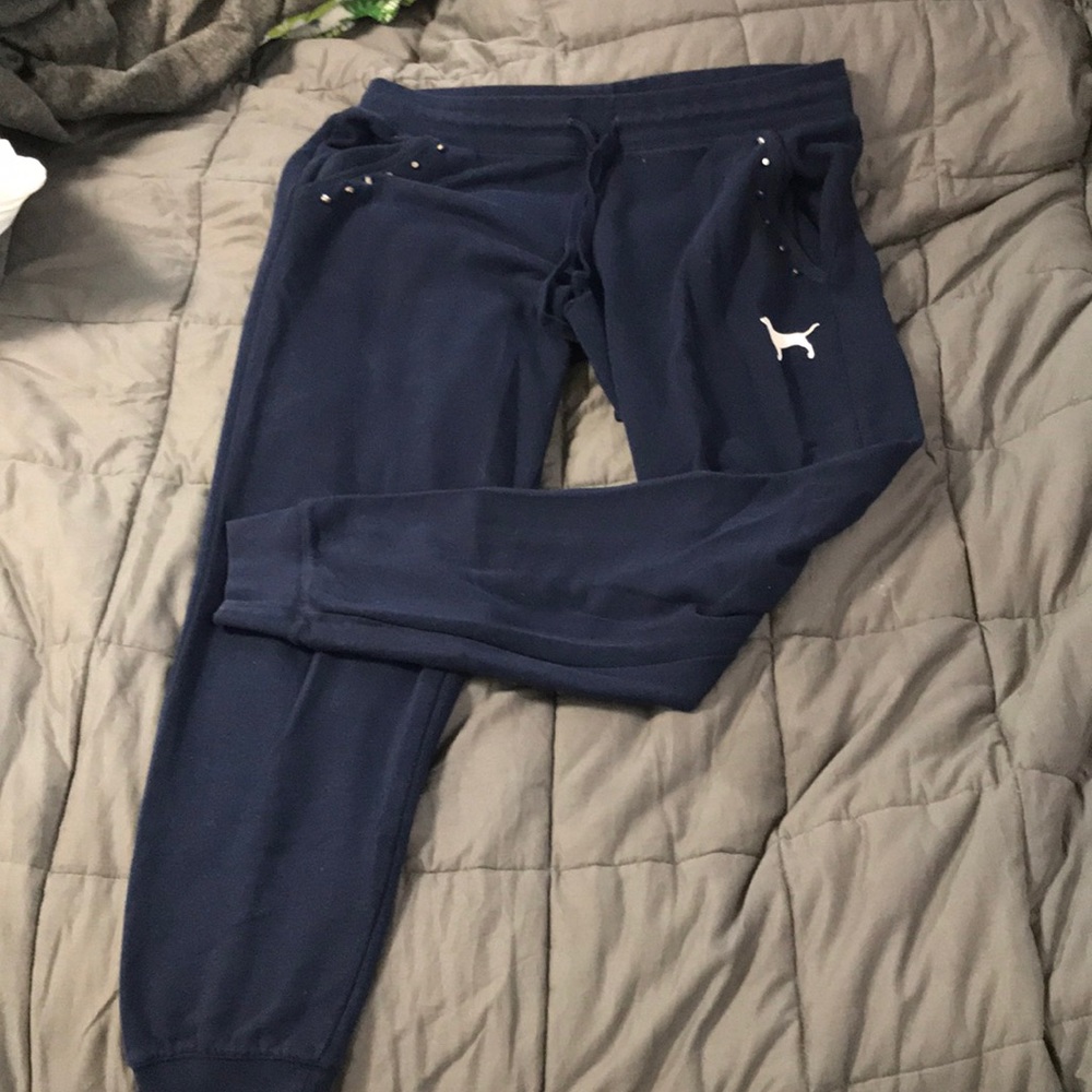 Navy PINK Joggers with Stud Detail